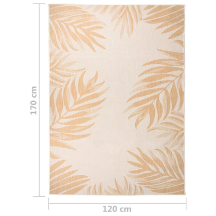 Utomhusmatta plattvävd 120x170 cm bladmönstrad