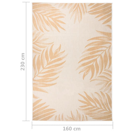 Utomhusmatta plattvävd 160x230 cm bladmönstrad