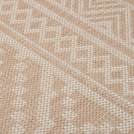 Utomhusmatta plattvävd 80x250 cm brun ränder