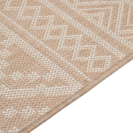 Utomhusmatta plattvävd 140x200 brun ränder