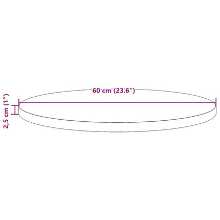 Bordsskiva Ø60x2,5 cm massiv furu