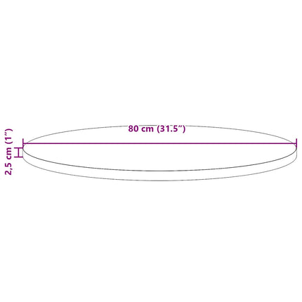 Bordsskiva Ø80x2,5 cm massiv furu