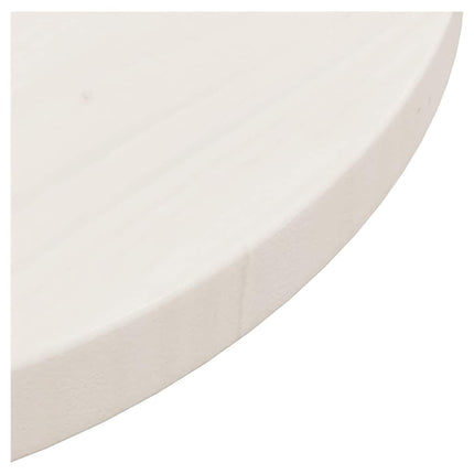 Bordsskiva vit Ø40x2,5 cm massiv furu