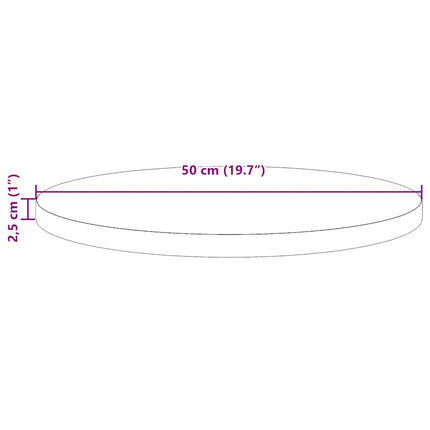 Bordsskiva vit Ø50x2,5 cm massiv furu