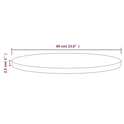 Bordsskiva vit Ø60x2,5 cm massiv furu