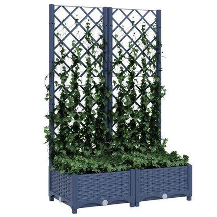 Trädgårdskruka med spaljé blågrå 80x40x121,5 cm PP