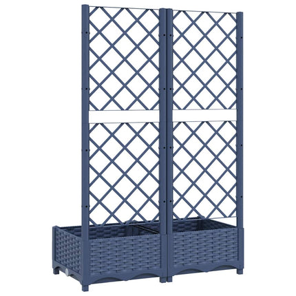 Trädgårdskruka med spaljé blågrå 80x40x121,5 cm PP
