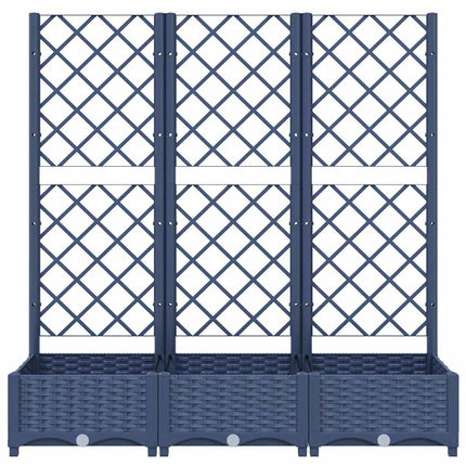 Odlingslåda med spaljé blågrå 120x40x121,5 cm PP