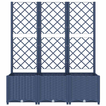 Odlingslåda med spaljé blågrå 120x40x136 cm PP