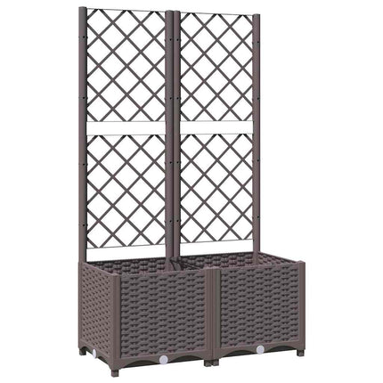 Odlingslåda med spaljé brun 80x40x136 cm PP