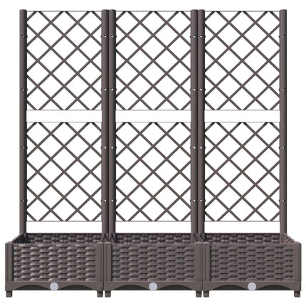 Trädgårdskruka med spaljé brun 120x40x121,5 cm PP