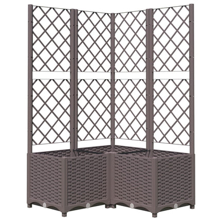 Odlingslåda med spaljé brun 80x80x136 cm PP