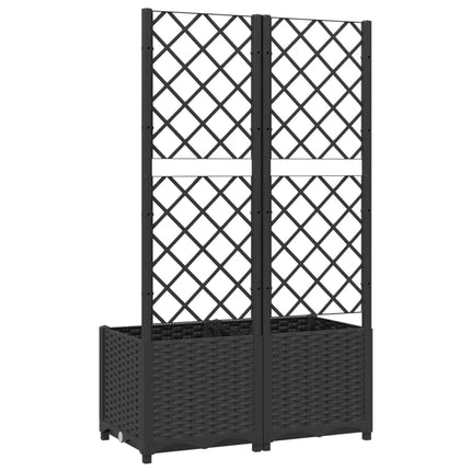 Trädgårdskruka med spaljé svart 80x40x136 cm PP