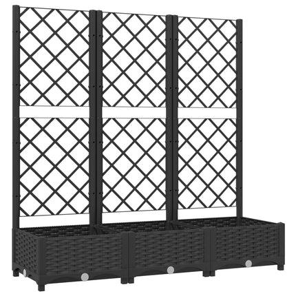 Trädgårdskruka med spaljé svart 120x40x121,5 cm PP