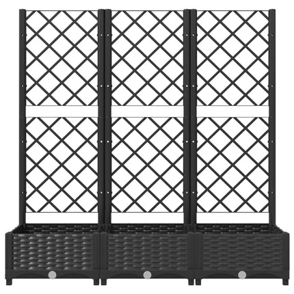 Trädgårdskruka med spaljé svart 120x40x121,5 cm PP