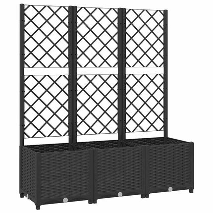 Trädgårdskruka med spaljé svart 120x40x136 cm PP