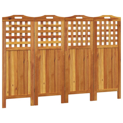 Rumsavdelare 4 paneler 162x2x115 cm massivt akaciaträ