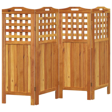 Rumsavdelare 4 paneler 162x2x115 cm massivt akaciaträ