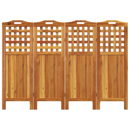 Rumsavdelare 4 paneler 162x2x115 cm massivt akaciaträ