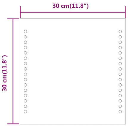 Badrumsspegel LED 30x30 cm