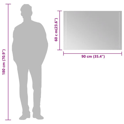 Badrumsspegel LED 90x60 cm