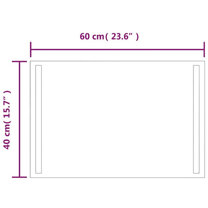 Badrumsspegel LED 60x40 cm