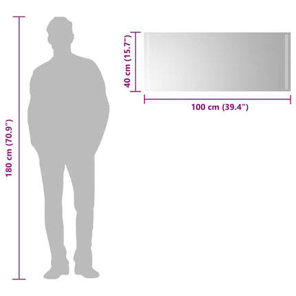 Badrumsspegel LED 100x40 cm