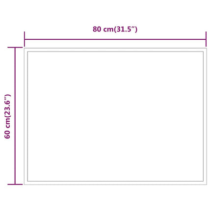 Badrumsspegel LED 80x60 cm
