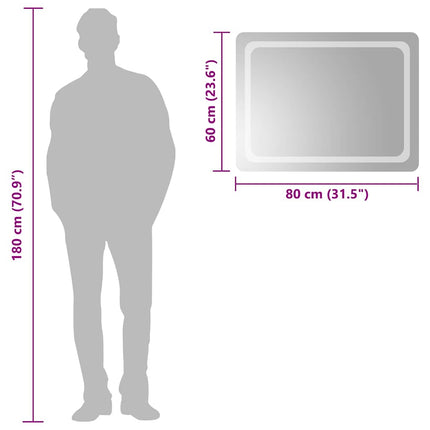 Badrumsspegel LED 80x60 cm