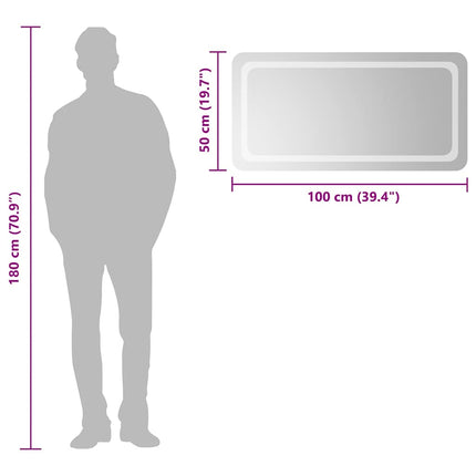 Badrumsspegel LED 100x50 cm