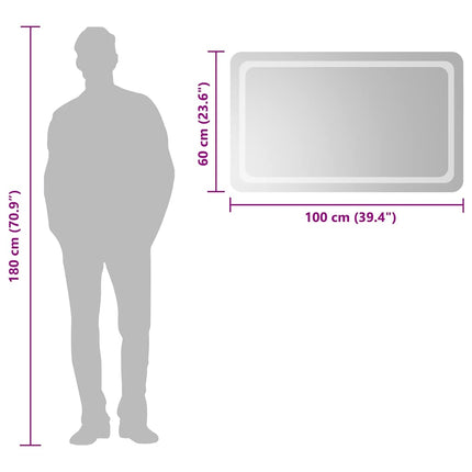 Badrumsspegel LED 100x60 cm