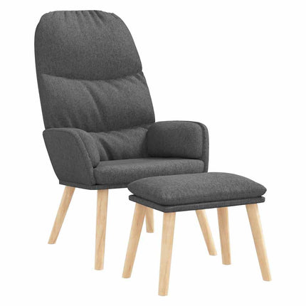 Vilstol med fotpall ljusgrå tyg