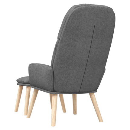 Vilstol med fotpall ljusgrå tyg