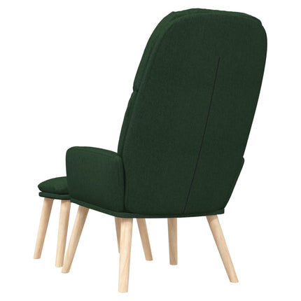 Vilstol med fotpall mörkgrön tyg