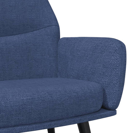 Vilstol med fotpall blå tyg