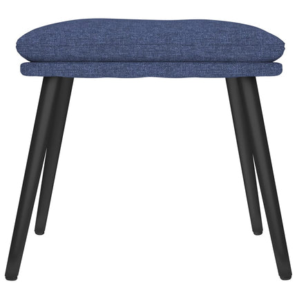 Vilstol med fotpall blå tyg