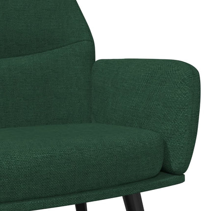 Vilstol med fotpall mörkgrön tyg