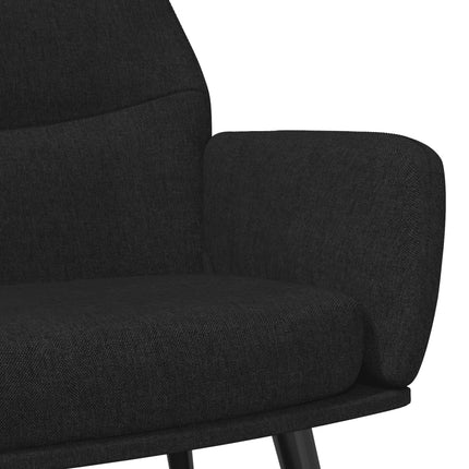 Vilstol med fotpall svart tyg