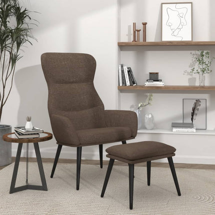 Vilstol med fotpall taupe tyg