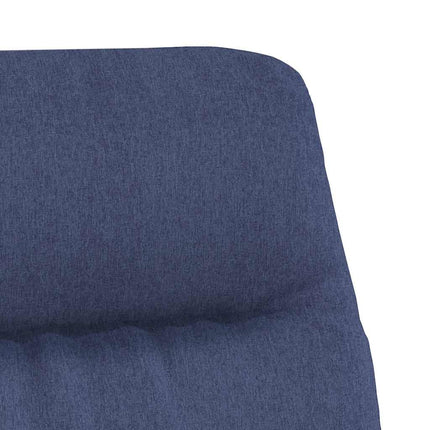 Vilstol med fotpall blå tyg