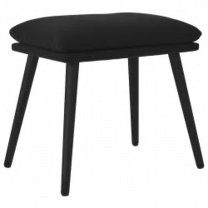 Vilstol med fotpall svart sammet