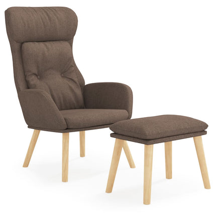 Vilstol med fotpall taupe tyg