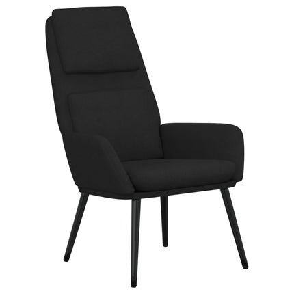 Vilstol med fotpall svart tyg