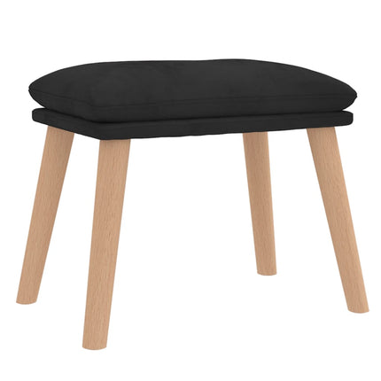 Vilstol med fotpall svart sammet