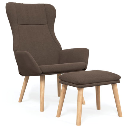 Vilstol med fotpall taupe tyg