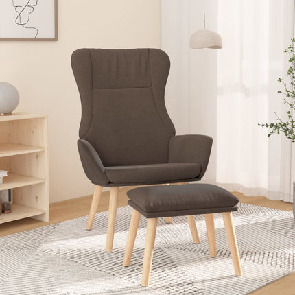 Vilstol med fotpall taupe tyg