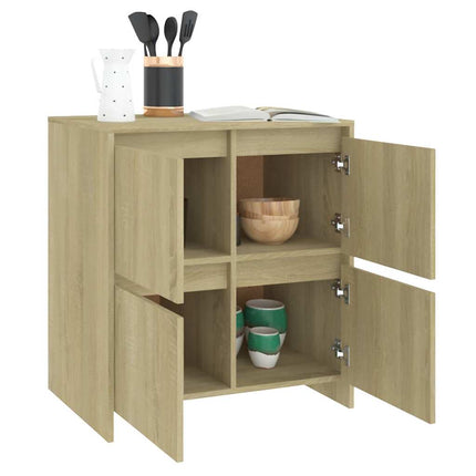Skänkar 2 st sonoma-ek 70x41x75 cm konstruerat trä