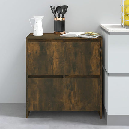 Skänkar 2 st rökfärgad ek 70x41x75 cm konstruerat trä
