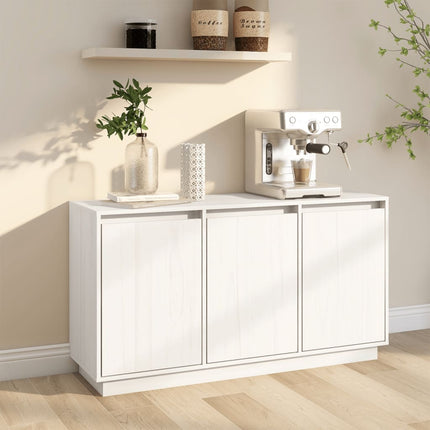 Skänk vit 111x34x60 cm massiv furu