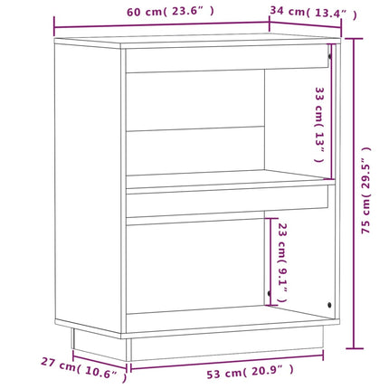 Konsolbord grå 60x34x75 cm massiv furu